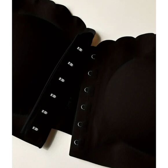 Seamless Strapless Front Closure Bra With Wave Edge Design, Casual Style -Large - Picture 2 of 7